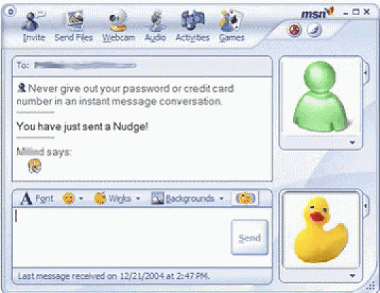 MSN messenger nudge attack